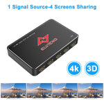 Hdmi Splitter 4K 60Hz 1 In 4 Out Hdmi Switcher Support 3D Full Hd 1080P Hdmi Switch For Tv Box Pc Ps4 Xbox Dvd To Hdtv Projector With Usb Charging Port
