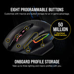 Corsair Dark Core Rgb Pro Wireless Fps Moba Gaming Mouse With Slipstream Technology Black Backlit Rgb Led 18000 Dpi Optical