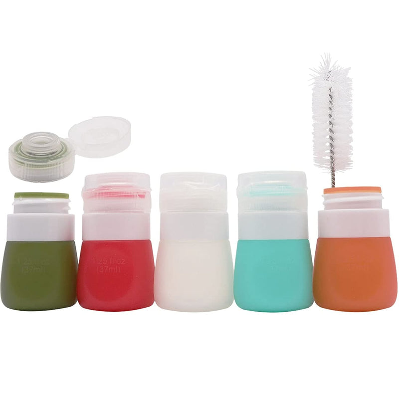 Squeeze Salad Dressing Bottles With Cleaning Brush