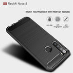 Xiaomi Redmi Note 8 Case Carbon Fiber Texture Design Leather Texture Design Back Cover Anti Scratch Shock Absorption Case For Xiaomi Redmi Note 8 Black