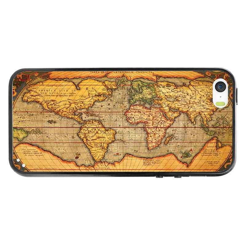Cellet Protective Vintage World Map Tpu Pc Proguard Case For Iphone 5 5S Packaging Clear Black