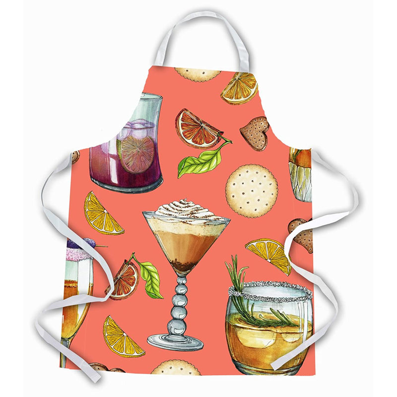 Carolines Treasures Bb5201Apron Drinks And Cocktails Salmon Apron Large Multicolor