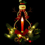 Snowman Christmas Light With Faux Pine Cones