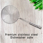 Versatile Stainless Steel Spider Strainer Skimmer Ladle For Cooking And Frying Kitchen Gadgets Wire Strainer Pasta Strainer Spoon 6 Inch