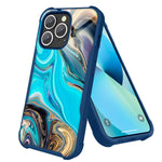 Maxcury Case For Iphone 13 Pro Max Shockproof Marble Phone Cover Drop Protection Guard Series Hard Back With Soft Rubber Protective Cases For Iphone 13 Pro Max 6 7 Inch 2021 Released Blue