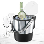 Insulated Ice Bucket 4 Quart 3 8 L Stainless Steel Black