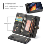 Leather Case For Samsung Galaxy A71 4G Retro Handmade Leather Wallet 2In1 Detachable Flip Zipper Case With Card Slots And Magnetic Back Cover For Samsung Galaxy A71 4G 6 7 Inch Black