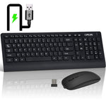 Rechargeable Wireless Keyboard And Mouse Combo 2 4Ghz Usb Ergonomic Full Size Wireless Keyboard With Numeric Keyboard For Computer Pc Laptop Desktop Windows Mac Notebook