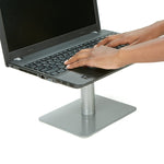 Mind Reader Monrise Blk Monitor Riser Metal Laptop Stand Adjustable Riser Silver With Black Top