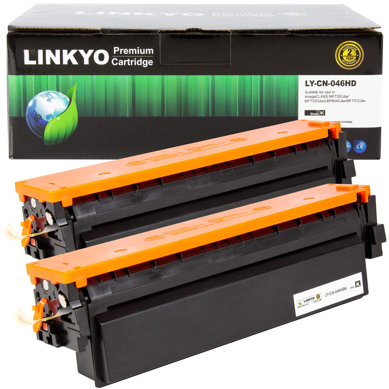 Linkyo Compatible Toner Cartridge Replacement For Canon 046 High Capacity 046H Black 2 Pack