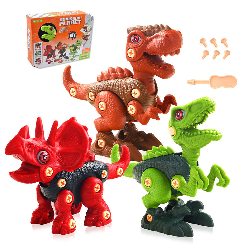 Dinosaur Toys For 3 4 5 5 7 8 Years Old Boys, 3 Pack Take Apart Dinosaur  Toys For Kids Building Toys Construction Stem Educational Learning Toys  Best