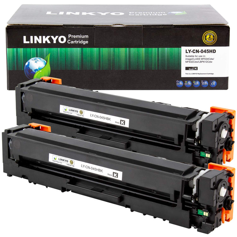 Linkyo Compatible Toner Cartridge Replacement For Canon 045 High Capacity 045H Black 2 Pack