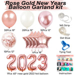2023 New Years Eve Balloon Garland Arch Kit Rose Gold Balloons Foil Fringe Curtain For 2023 Rose Gold New Years Eve Party Supplies Graduation Party Decorations