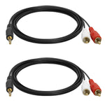 Cmple 2 Pack 3 5Mm Male Stereo To 2 Male Rca Audio Adapter Cable 6 Feet