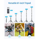 Premium Selfie Stick Tripod With Bluetooth Remote 61 Extendable All In Onetripod Stand For Iphone Android Camera Lightweight Sturdy Universal Heavy Duty Aluminum Phone Holder