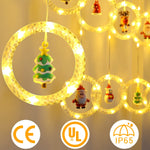 Christmas Window Ring String Lights With Ornament Toys