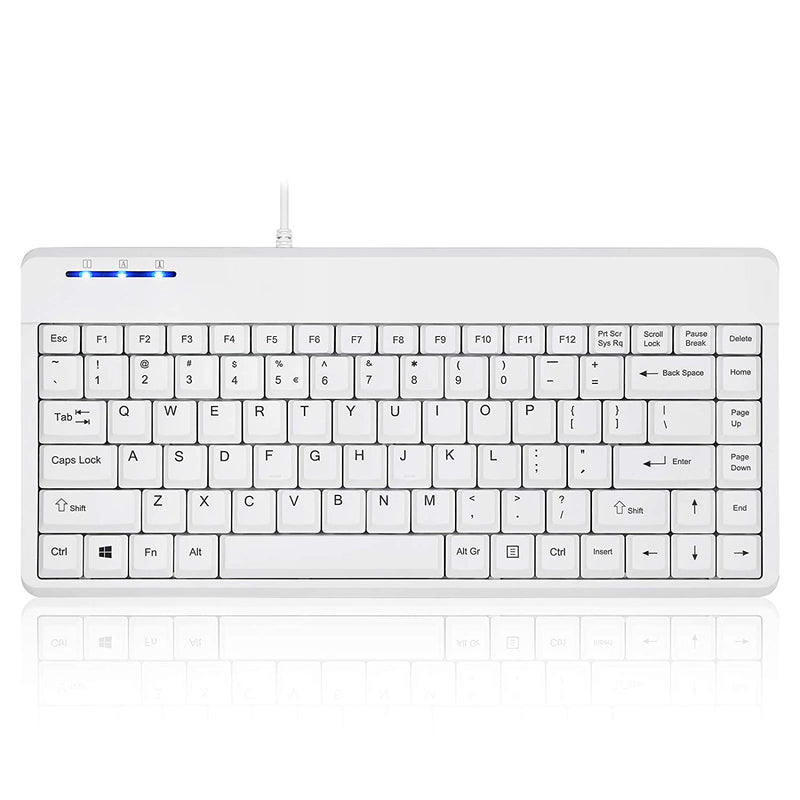 Perixx Periboard 409Wu Us Wired Usb Mini Keyboard White Us English