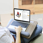 HUANUO Lap Laptop Desk - Portable Lap Desk with Pillow Cushion, Fits up to 15.6 inch Laptop, with Anti-Slip Strip & Storage Function for Home Office Students Use as Computer Laptop Stand, Book Tablet