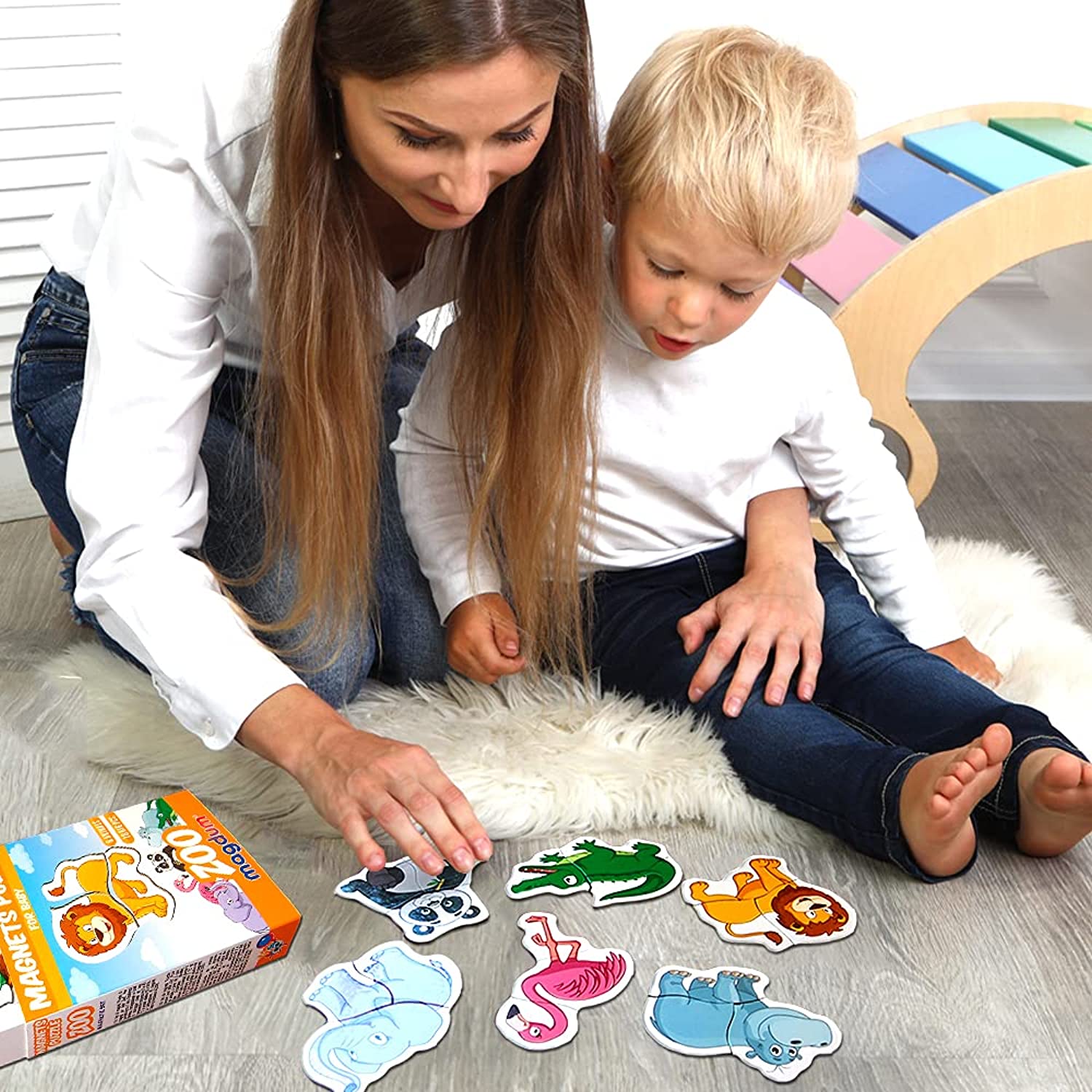 MAGDUM Toy SEA Animals - Animal Magnets for Kids -Real Large Fridge Magnets  for