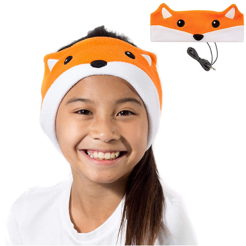 Kids Headphones Volume Limited With Thin Speakers Super Soft Fleece Headband Perfect Toddlers Childrens Earphones For Home School Travel Fox