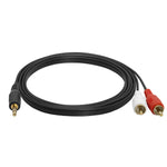 3 5Mm Stereo Male To Dual Rca Male Y Cable 12 Ft Pack Of 2