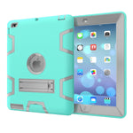 Ipad 2 3 4 Case Ipad 2 3 4 Retina Case 3 In 1 Hybrid Soft Hard Heavy Duty Rugged Stand Cover Shockproof Anti Slip Anti Scratch Full Body Protective Cases For Ipad 2 3 4 Green Gray