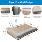 HUANUO Lap Laptop Desk - Portable Lap Desk with Pillow Cushion, Fits up to 15.6 inch Laptop, with Anti-Slip Strip & Storage Function for Home Office Students Use as Computer Laptop Stand, Book Tablet