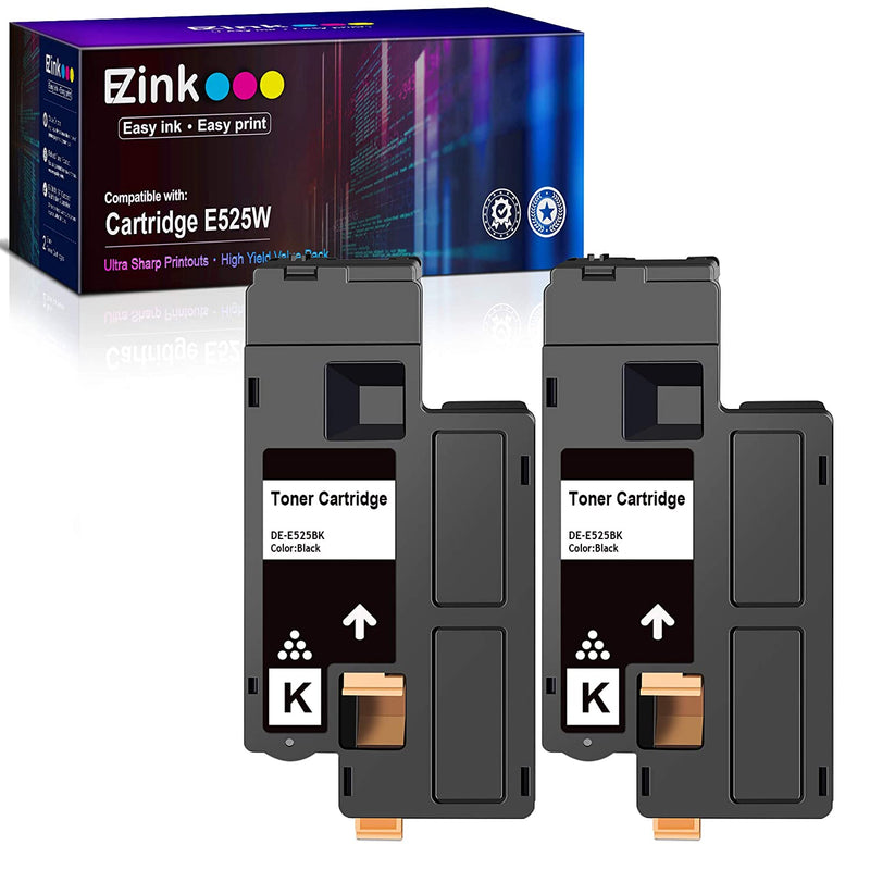 E Z Ink Compatible Toner Cartridge Replacement For Dell E525W E525 525W To Use With E525W Wireless Color Printer For 593 Bbjx Black 2 Pack