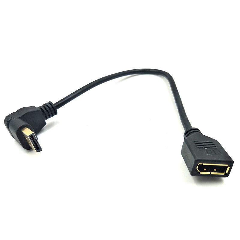 Poyiccot Dp To Dp Cable 30 Cm 12Inch High Definition Gold Plated 90 Degree Up Displayport Dp Male To Displayport Dp Female Audio And Video Extension Adapter Cable M F Black