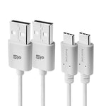 Silicon Power Qc 3 0 Usb Type C To Usb A 2 0 Fast Charging Cable 3 3 Ft 2 Pack White