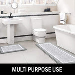 Bathroom Rug Mat Ultra Soft And Water Absorbent Bath Rug Bath Carpet Machine Wash Dry For Tub Shower And Bath Room 24X43 Grey