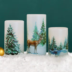 Real Wax Electric Led Pillar Candles For Xmas Decoration