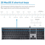 Macally Ultra Slim Usb Wired Computer Keyboard Works As A Windows Or Mac Wired Keyboard Full Size Keyboard With Numeric Keypad 20 Shortcut Keys Plug And Play Mac Keyboard Space Gray