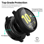 2 Pack Tempered Glass Case For Samsung Galaxy Watch Active 2 40Mm Galaxy 40Mm Active2 Screen Protector Cover Full Around Hard Pc Protective Case Black