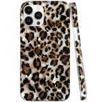 J West Case Compatiable With Iphone 13 Pro Max 6 7 Inch Sparkly Animal Leopard Print Pattern Vintage Cheetah Glitter Translucent Clear Soft Tpu Slim Protective Phone Case For Women Girls Light Brown