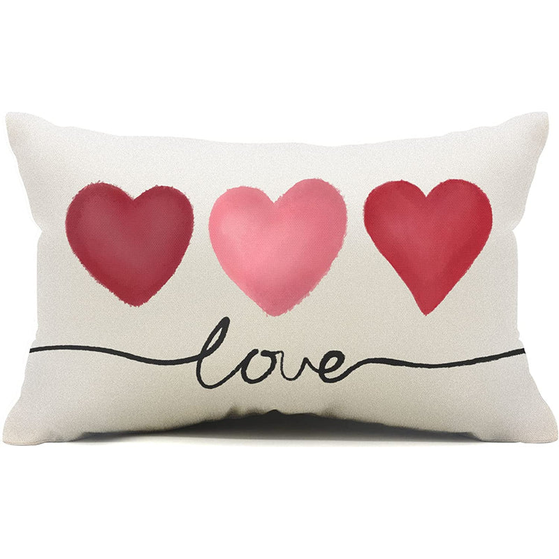 Valentines Day Pink Heart Love Pillow Covers 12X20