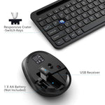 Wireless Keyboard And Mouse Combo 2 4G Ergonomic Usb Keyboard With Phone Holder Full Size Keyboard And Mouse Set For Computer Laptop And Desktopblack