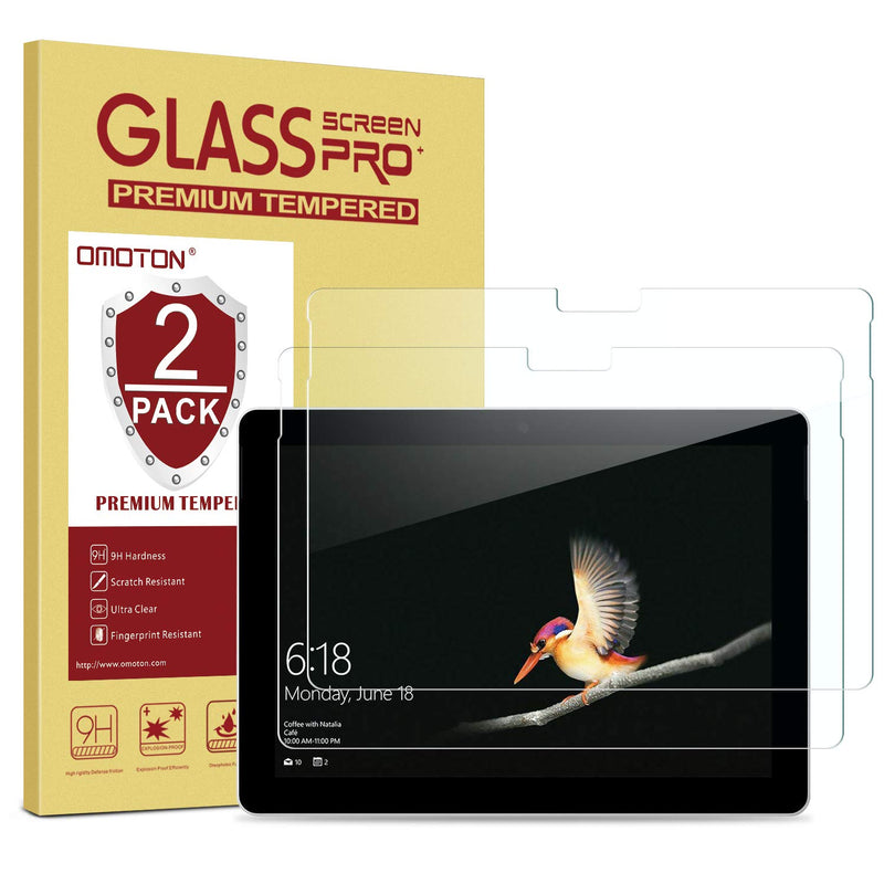 Omoton 2 Pack Surface Go Screen Protector 9H Hardness Hd Tempered Glass Screen Protector For Microsoft Surface Go 10 Inch 2018 Released