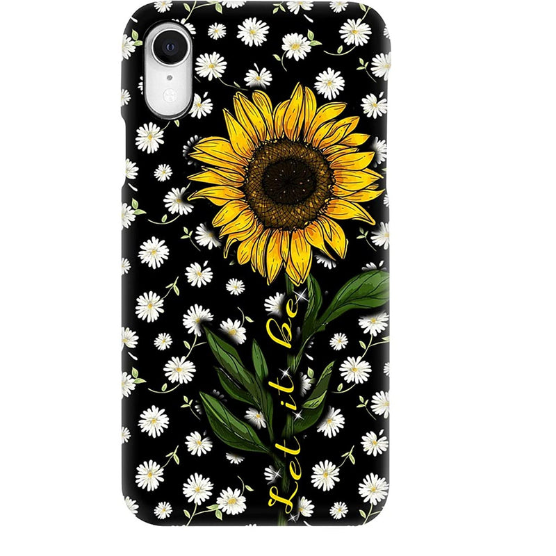 Let It Be Sunflower Women Girls Phone Case For Apple Iphone Glass Case With Unique Fashion Printed Design Slim Fit Anti Scratch Shock Proof Case Cover Compatible For Iphone Xs Max