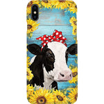 Sunflowers Cow Cute Phone Case For Apple Iphone Glass Case With Unique Fashion Printed Design Slim Fit Anti Scratch Shock Proof Case Cover Compatible For Iphone 11