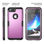 Designed For Iphone 8 Plus Case Iphone 7 Plus Case Full Body Rugged With Built In Screen Protector Heavy Duty Protection Slim Fit Shockproof Cover For Iphone 8 Plus2017 5 5 Inch Purple