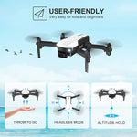 Ht25 Mini Drone Foldable Rc Quadcopter Voice Gesture Control 720P Hd Fpv Camera One Key Take Off Landing Altitude Hold 3D Flips 2 Batteries Toy Drone Gifts For Boys Girls
