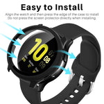 2 Pack Tempered Glass Case For Samsung Galaxy Watch Active 2 40Mm Galaxy 40Mm Active2 Screen Protector Cover Full Around Hard Pc Protective Case Black