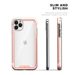 Zizo Ion Series For Iphone 11 Pro Max Case Military Grade Drop Tested With Tempered Glass Screen Protector Rose Gold Clear