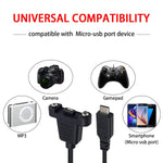Poyiccot Micro Usb To Usb C Cable Usb Type C Male To Micro Usb Female Cable Usb C To Micro Usb Adapter Cable Panel Mount Type For Charging And Sync 1Feet Black