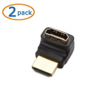 Cable Matters 2 Pack Right Angle Hdmi Adapter 270 Degree Hdmi Right Angle With 4K And Hdr Support