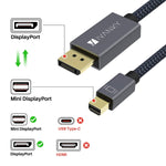 Mini Displayport To Displayport Cable 3 3 Feet Ivanky 4K 60Hz 2K 144Hz Mini Dp To Dp Cable Thunderbolt To Displayport Cable Compatible With Macbook Air Pro Surface Pro Dock And More Space Grey