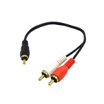 Poyiccot Rca Splitter 1 Rca Male To 2 Rca Male Stereo Audio Cable Rca To 2Rca Subwoofer Cable Rca Y Splitter Audio Cable 2Rca To 1Rca Bi Directional Rca Y Adapter Cable 25Cm 10Inch