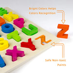Wooden Alphabet Puzzle And Number Puzzle Set For S Abc Puzzle Board Educational Toys For Kids Ages 3