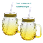 6 Inch Reusable Thick Tritan Clear Drinking Straws For Short Mini 6Oz 8Oz Mason Jar Tumblers Dishwasher Safe Set Of 12 Pcs Straws With Cleaning Brush 6Inch Clear